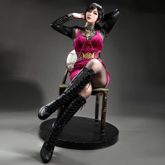 Ada Wong Resident Evil Kleid Cosplay Kostuem Damen Rot Schwarz