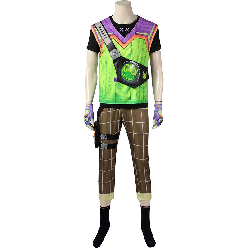 Gekko Valorant Streetwear Set Cosplay Kostuem Damen Gruen Schwarz