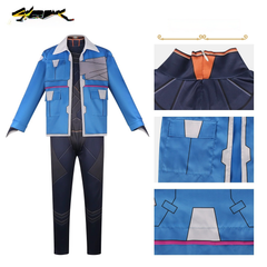 D Edgerunners Cyberpunk Edgerunners Blau-Weisser Anzug Cosplay Kostuem Damen