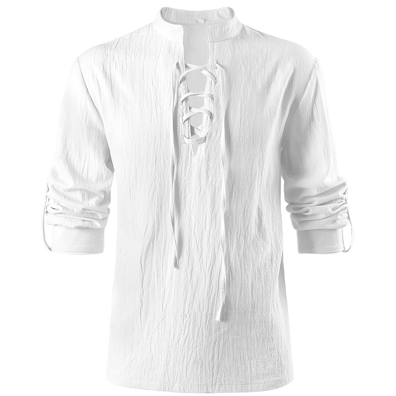 Pullover-Spitzenshirt – mittelalterliches Komfort-Hemd, HERREN