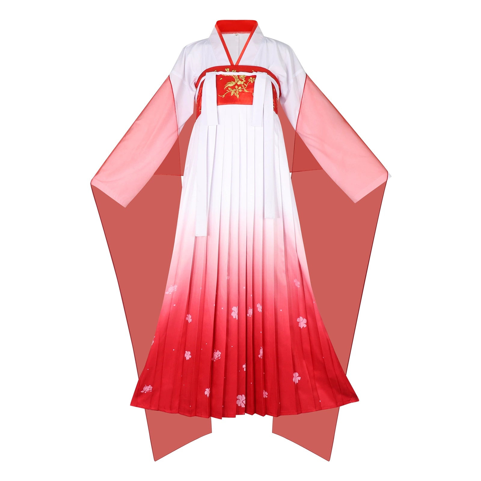 Maomao The Apothecary Diaries Blumen-Hanfu Cosplay Kostuem Damen Weiß Rot