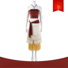 Moana Disney Live Action Kleid Cosplay Kostuem Damen Rot