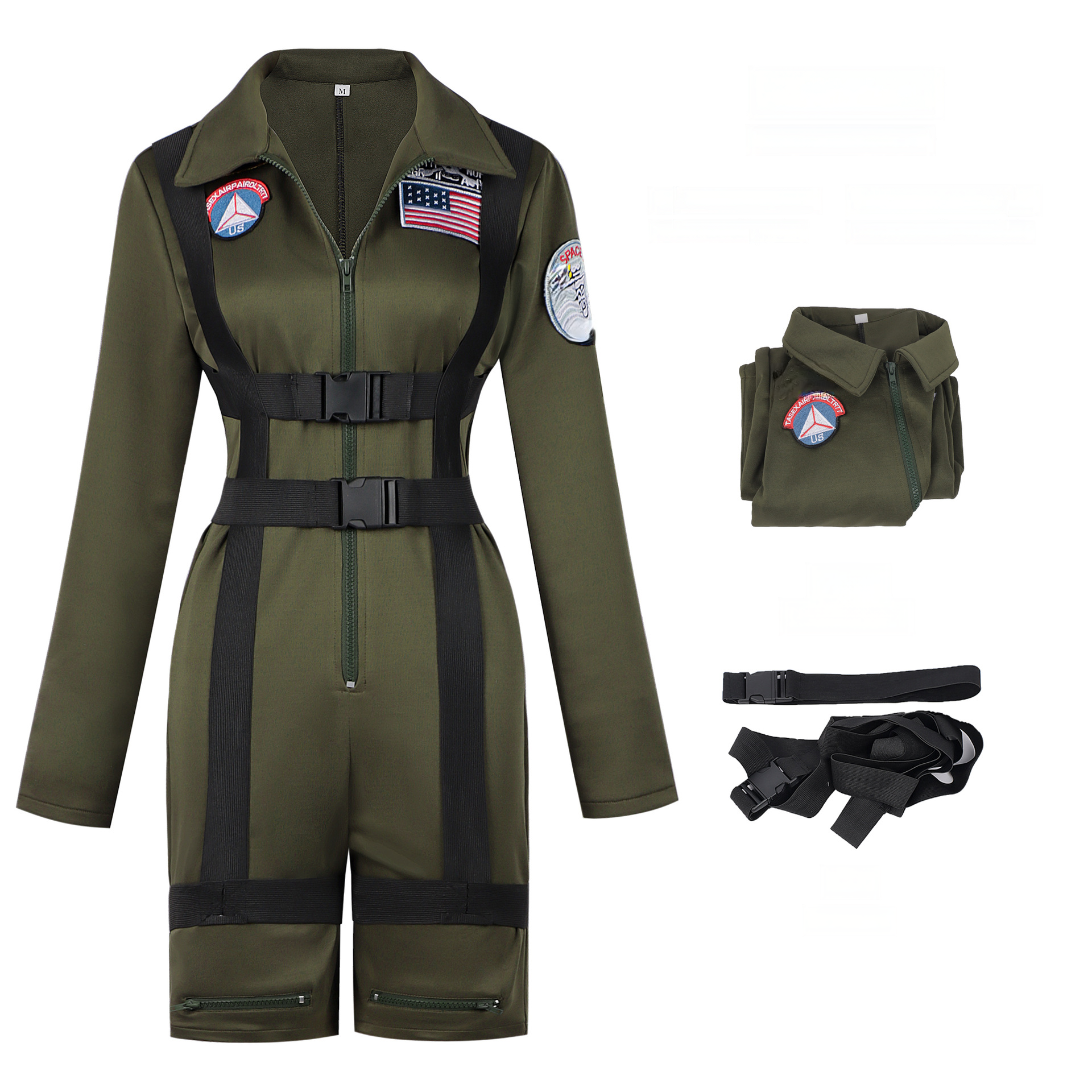 Pilotinnen-Overall – Militär-Kombi für Fasching, DAMEN