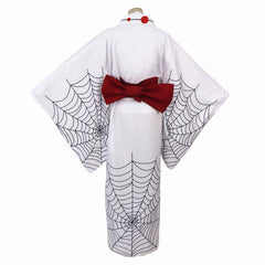 Rui Demon Slayer Kimono-Set Cosplay Kostuem Damen Weiß Rot