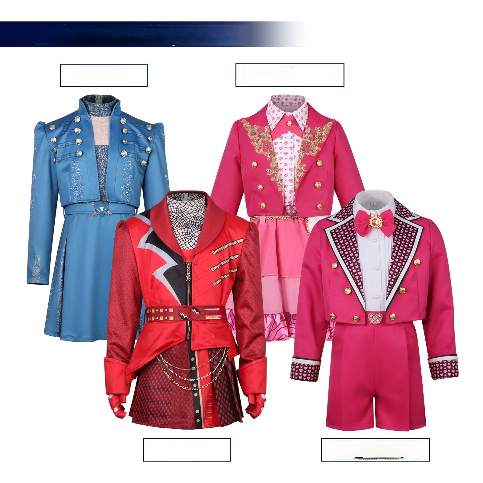 Red Queen Descendants Rot-Blaues Kleid Set Cosplay Kostuem Damen