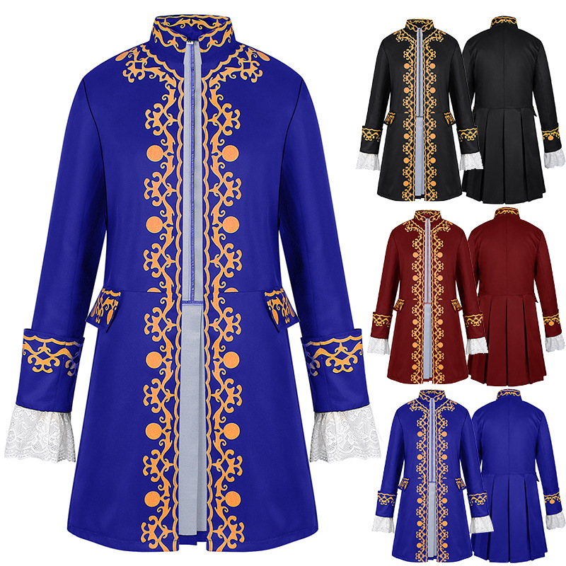 Prinzen-Mantel – europäischer Blazer mit Ornament für Bühne & Halloween, HERREN