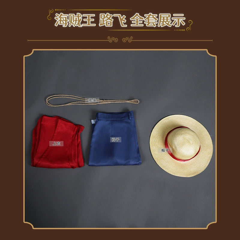 Nami One Piece Outfit-Set Cosplay Kostuem Damen Rot
