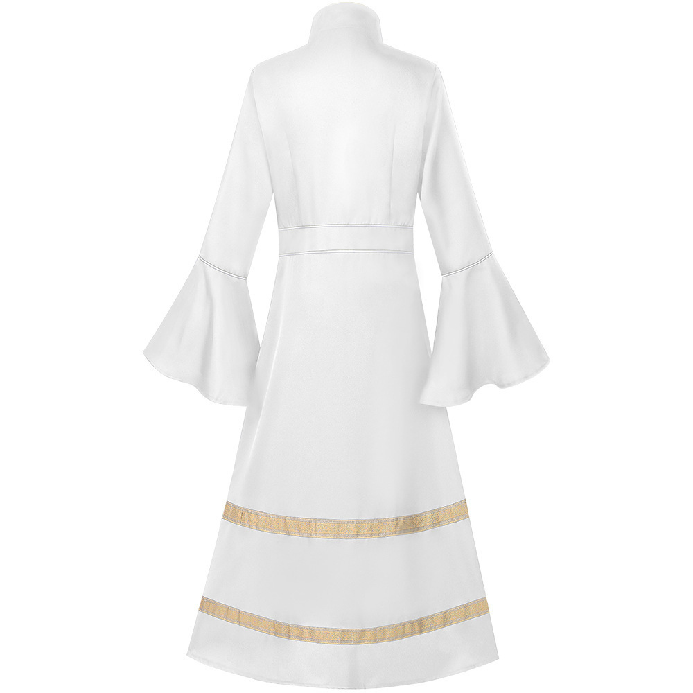 Dunkles Maxi-Robe – Gothic Langarmkleid mit Kapuze für Halloween, DAMEN