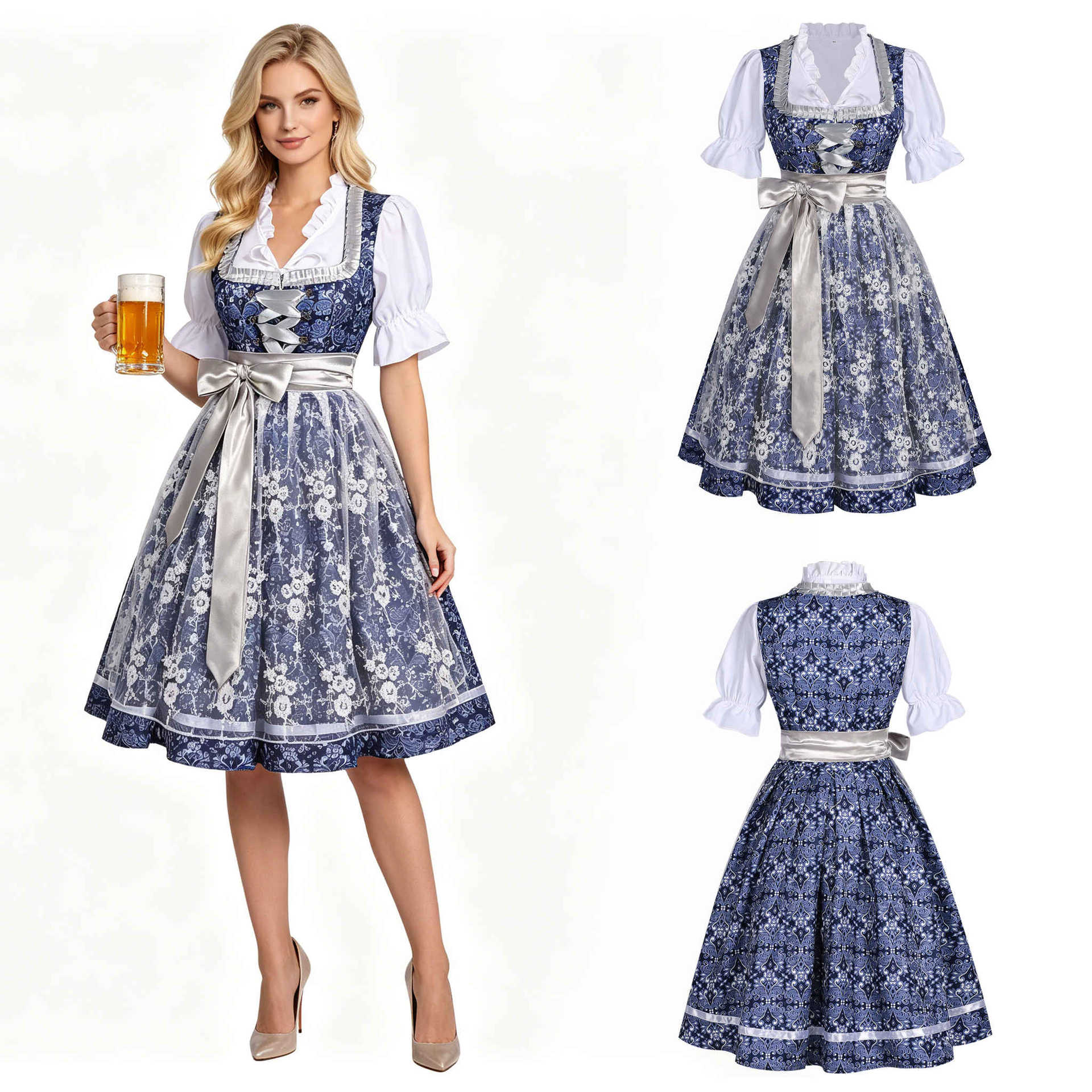 Bayerisches Dirndl floralk – Maid-Kleid Wiesn, DAMEN