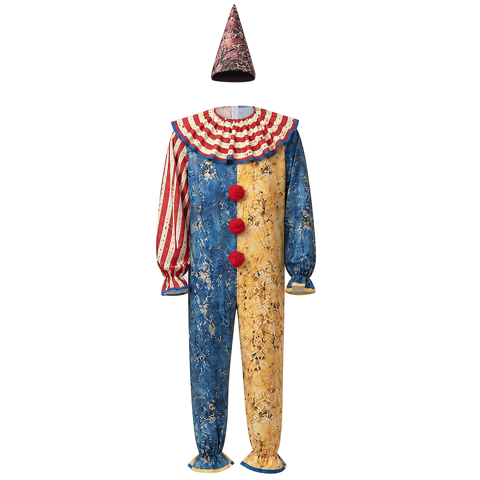 Kapuzen-Clown-Overall – Halloween-Jumpsuit für Party, UNISEX