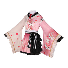Akiyama Mizuki Project Sekai Fest-Kimono Cosplay Kostuem Damen Rosa