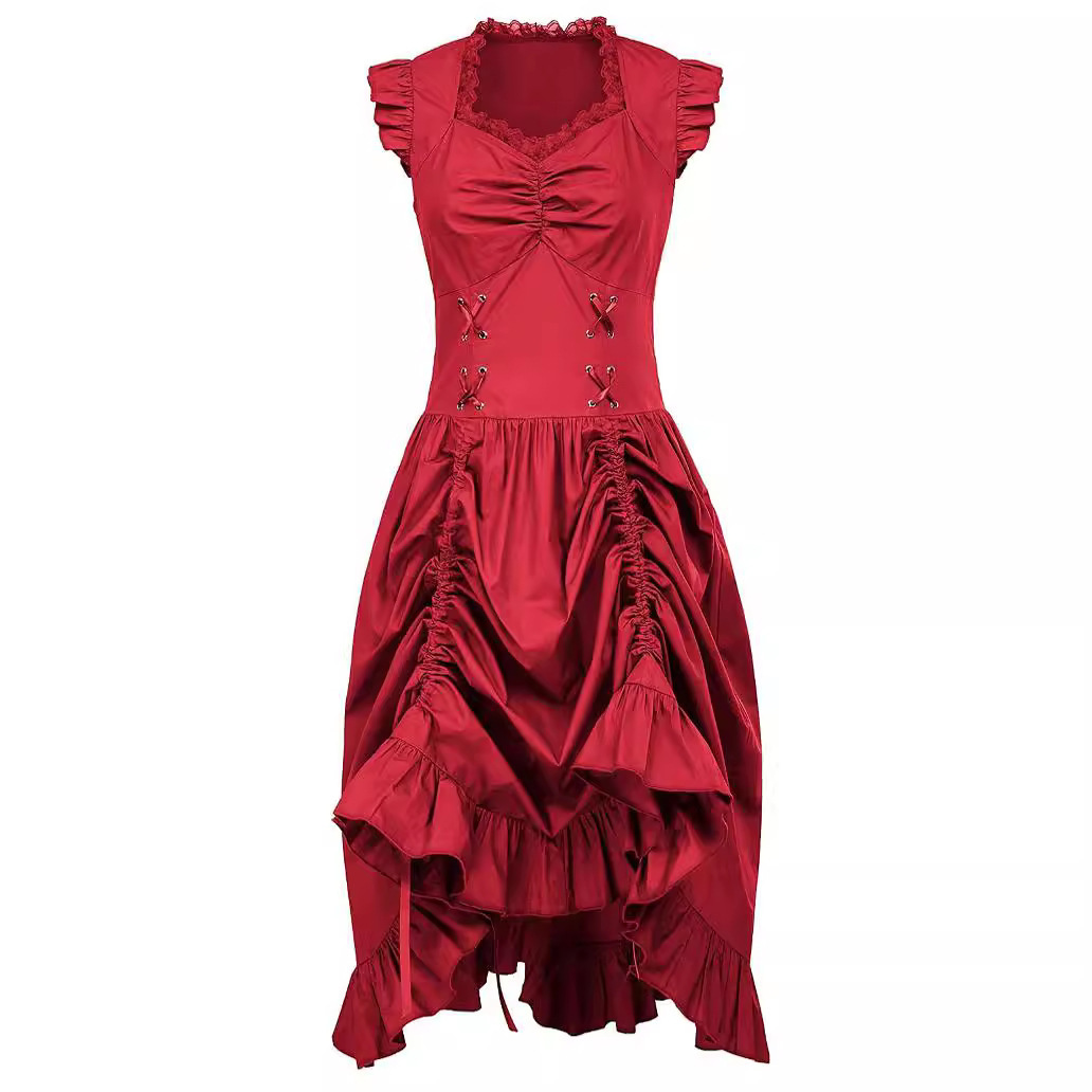 Viktorianisches Kleid ärmellos – Rüschenkleid, DAMEN