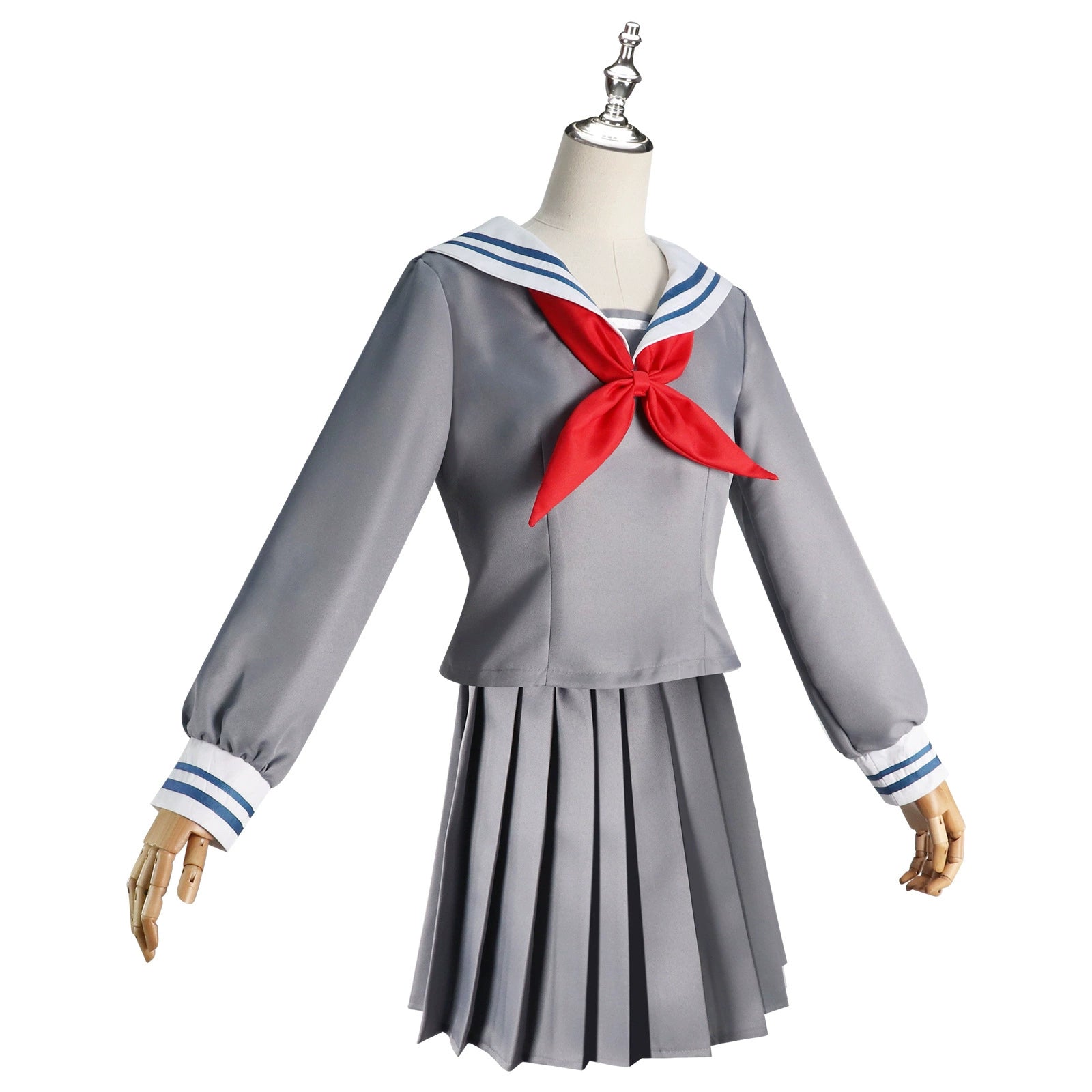 Hoshino Ichika Project Sekai Matrosen-Uniform Cosplay Kostuem Damen Blau Weiß