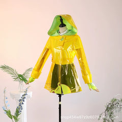 Mei Overwatch Regenjacke Cosplay Kostuem Damen Gelb Gruen