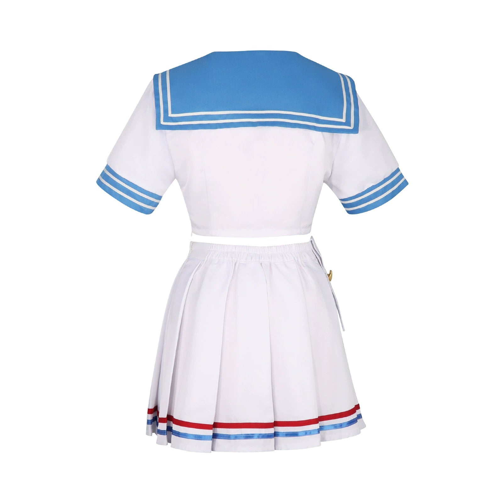 Hanako Blue Archive Matrosen-Uniform Cosplay Kostuem Damen Weiß Blau