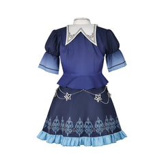Akiyama Mizuki Project Sekai Bühnen-Kleid Cosplay Kostuem Damen Rosa Blau