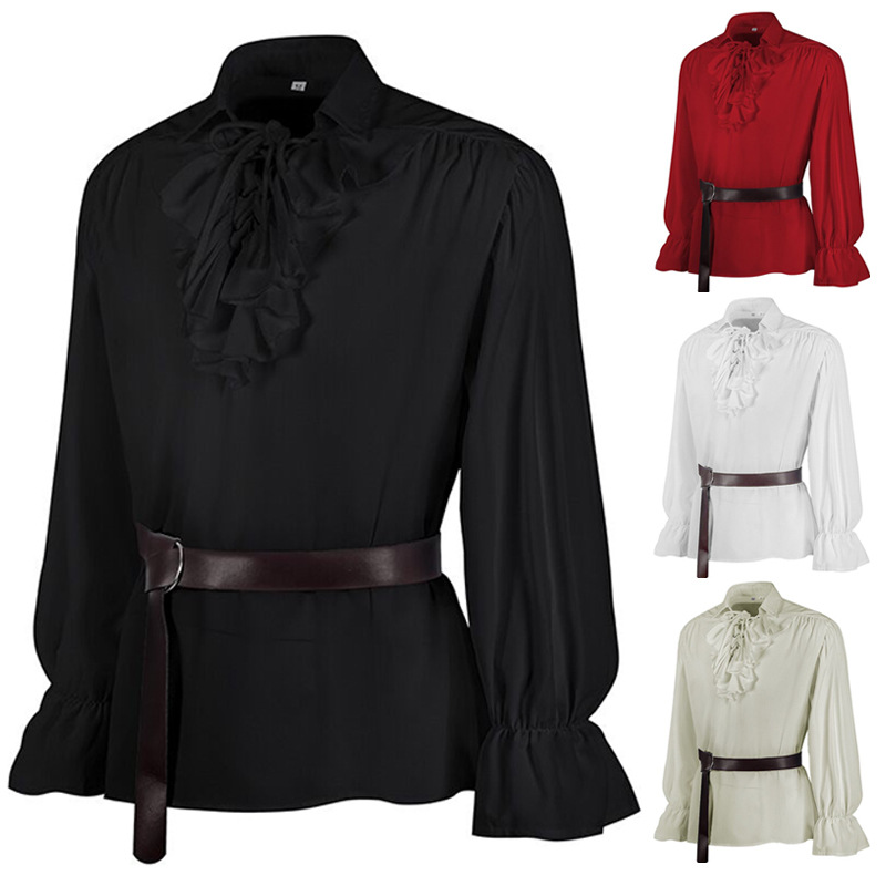 Puffärmel-Top – viktorianische Bluse mit & ohne Gürtel, DAMEN
