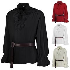 Puffärmel-Top – viktorianische Bluse mit & ohne Gürtel, DAMEN