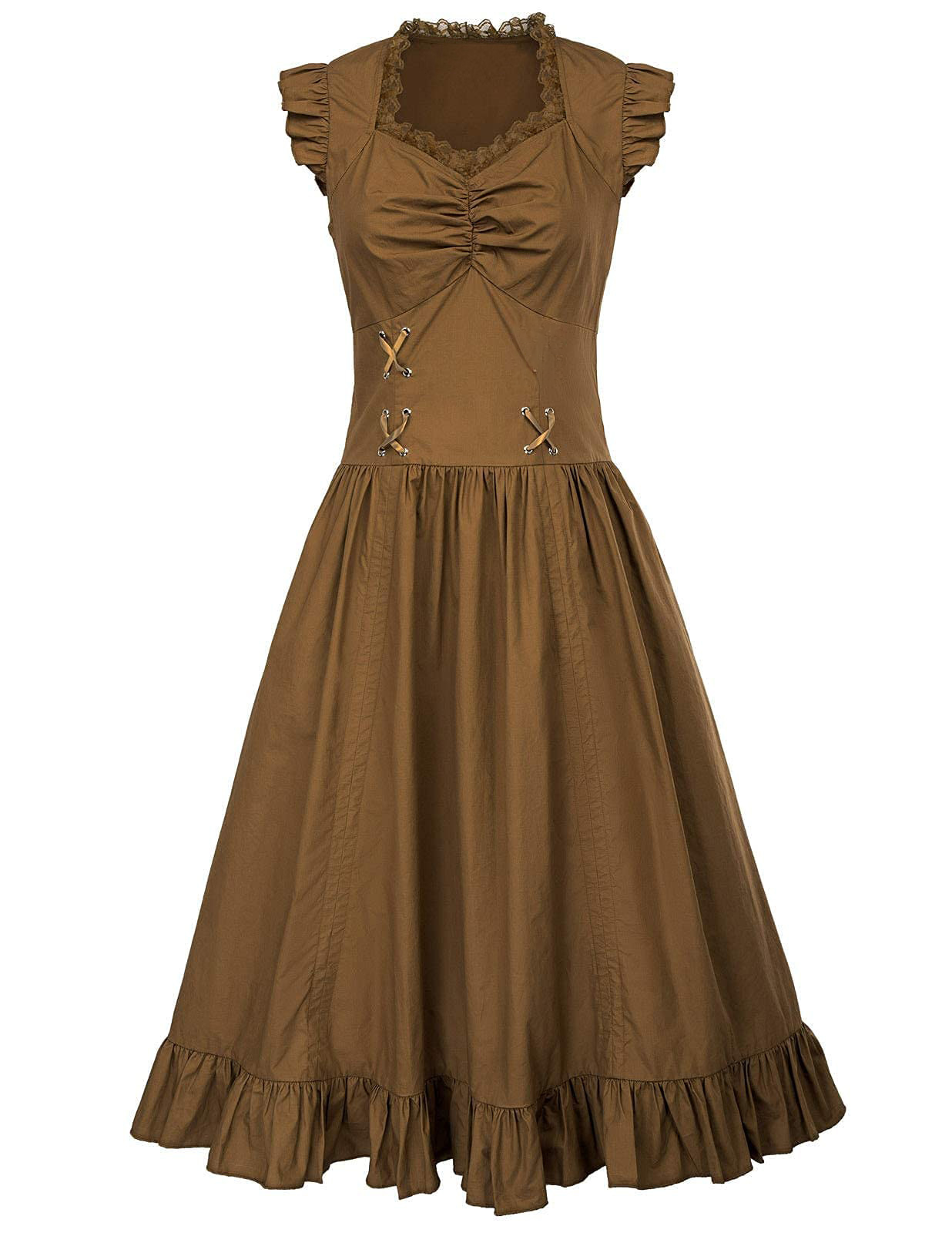 Viktorianisches Kleid ärmellos – Rüschenkleid, DAMEN