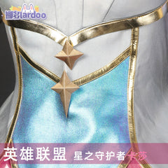 KaiSa Star Guardian Magier-Kleid Cosplay Kostuem Damen Silber Pink