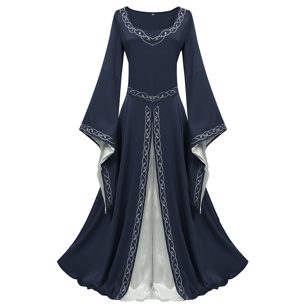 Hof- Glockenärmelkleid – europäisches Prinzessinnen-Kleid für Bühne, DAMEN