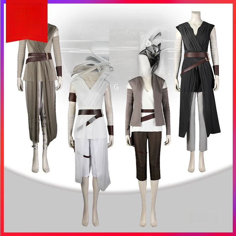 Rey Star Wars Wanderer-Outfit Cosplay Kostuem Damen Grau
