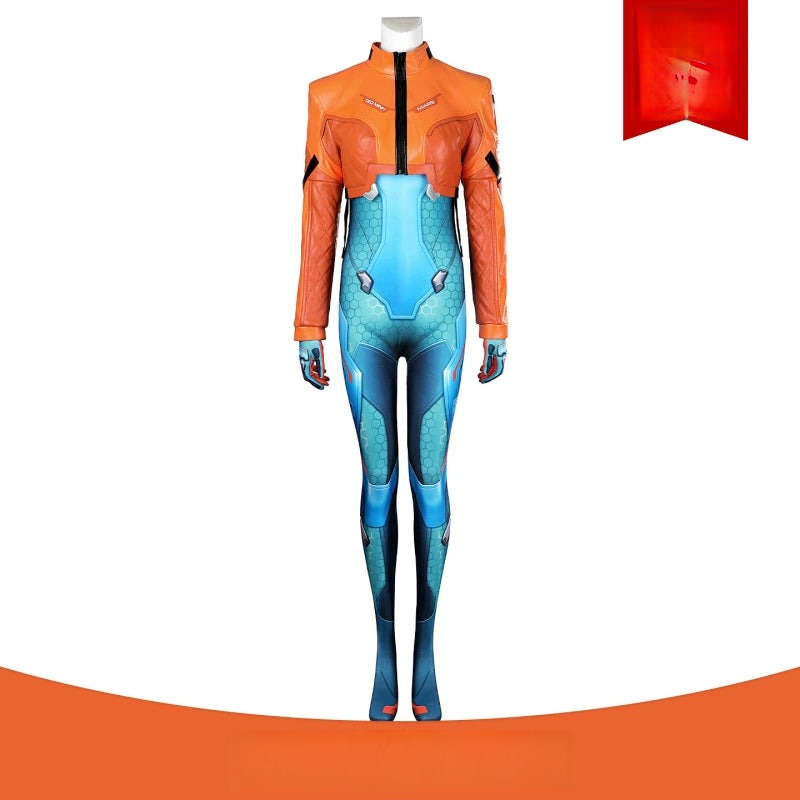 Juno Overwatch Anzug Cosplay Kostuem Damen Orange