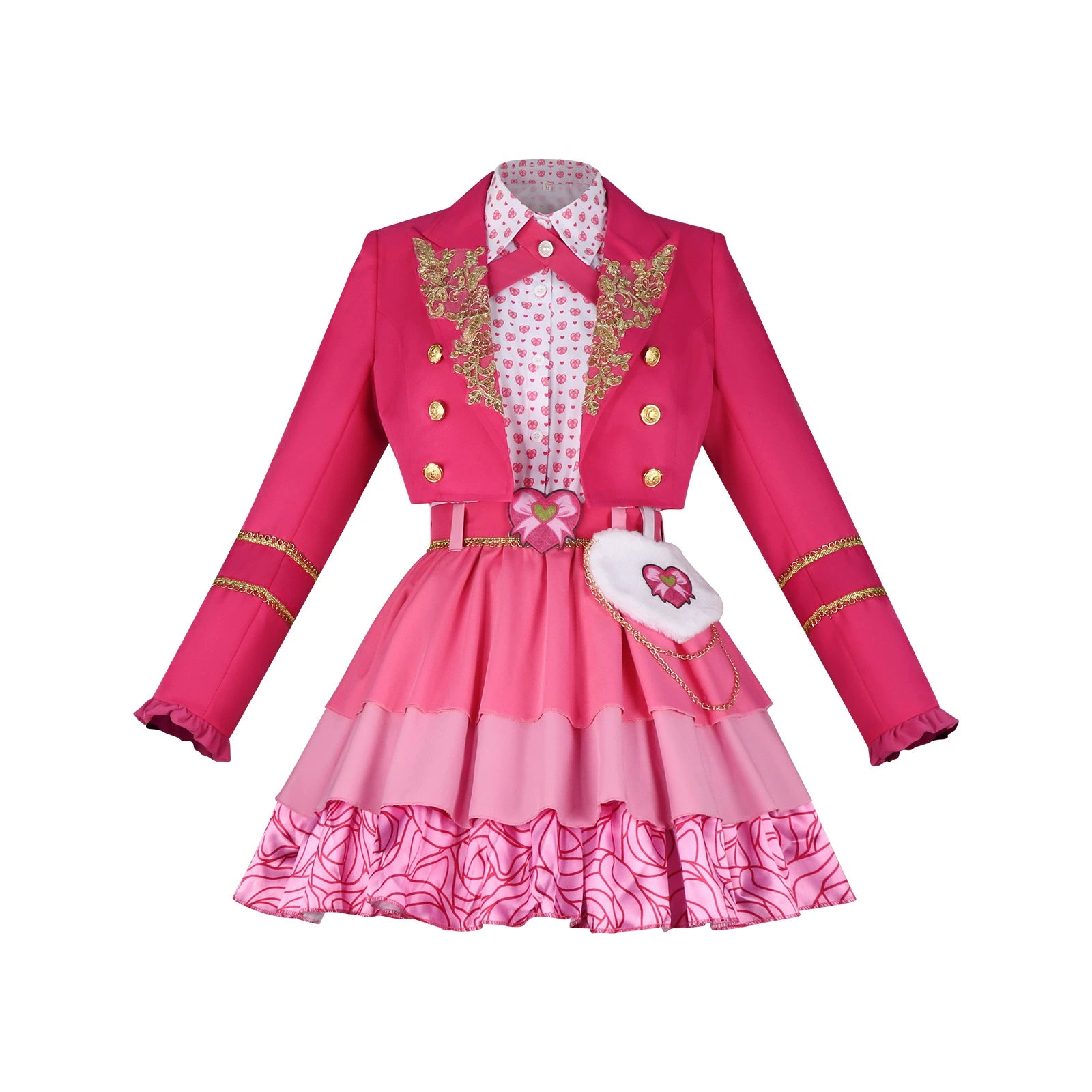 Chloe Charming Descendants Blau-Weisses Kleid Set Cosplay Kostuem Damen