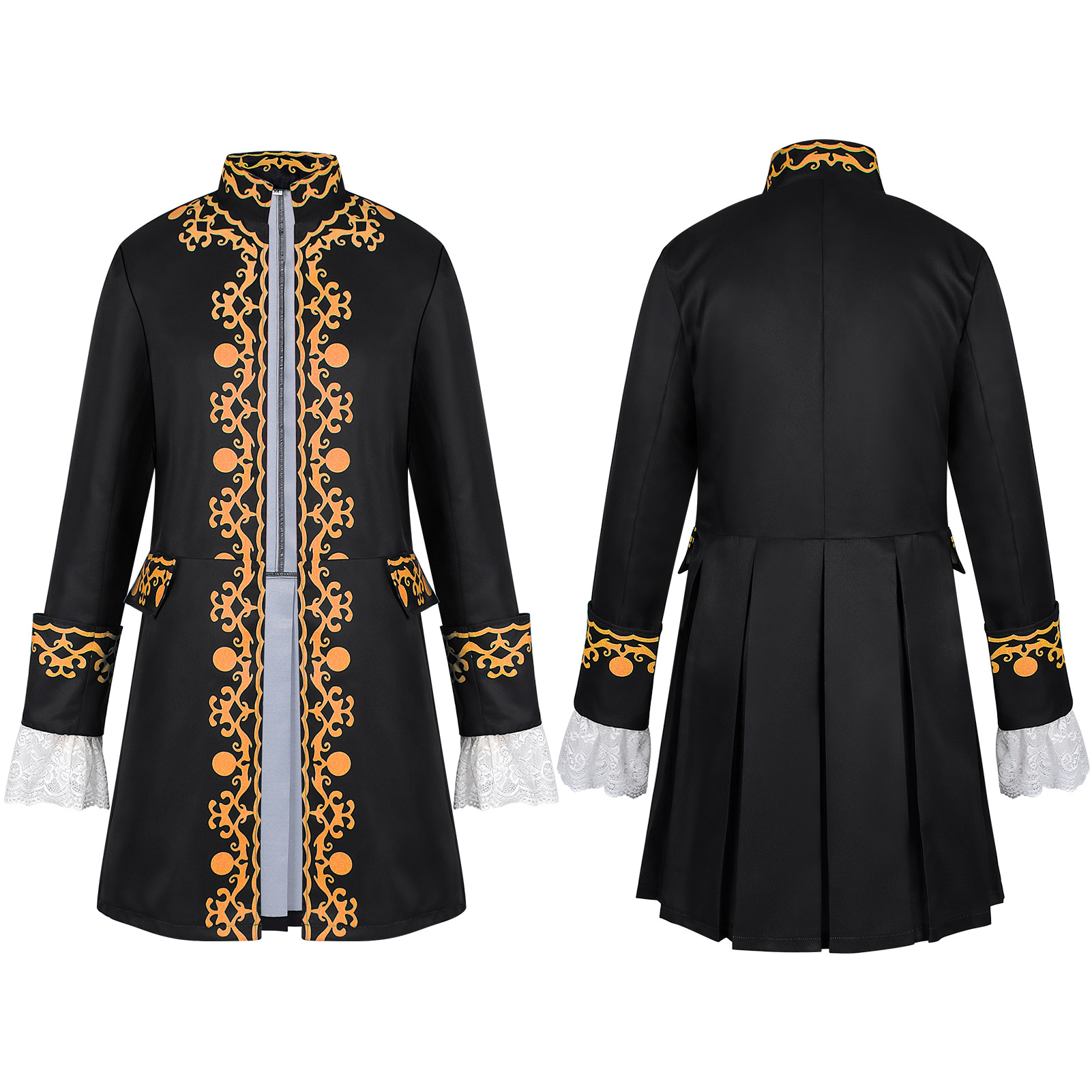 Prinzen-Mantel – europäischer Blazer mit Ornament für Bühne & Halloween, HERREN
