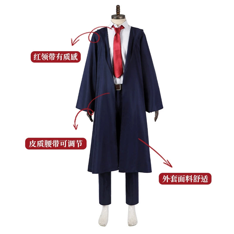 Mash Burnedead MASHLE Magier-Robe Cosplay Kostuem Damen Dunkelblau
