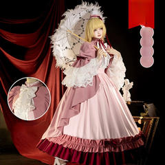 Victorique GOSICK Lolita Kleid Cosplay Kostuem Damen Rosa