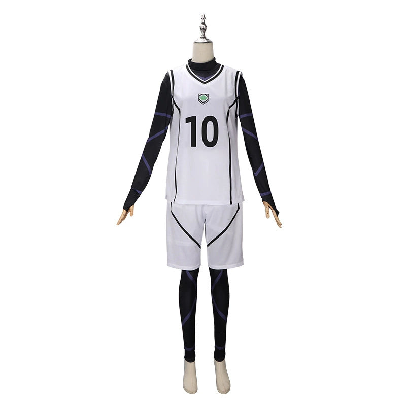Yoichi Isagi Blue Lock Fußball-Trikot Cosplay Kostuem Damen Blau Gelb