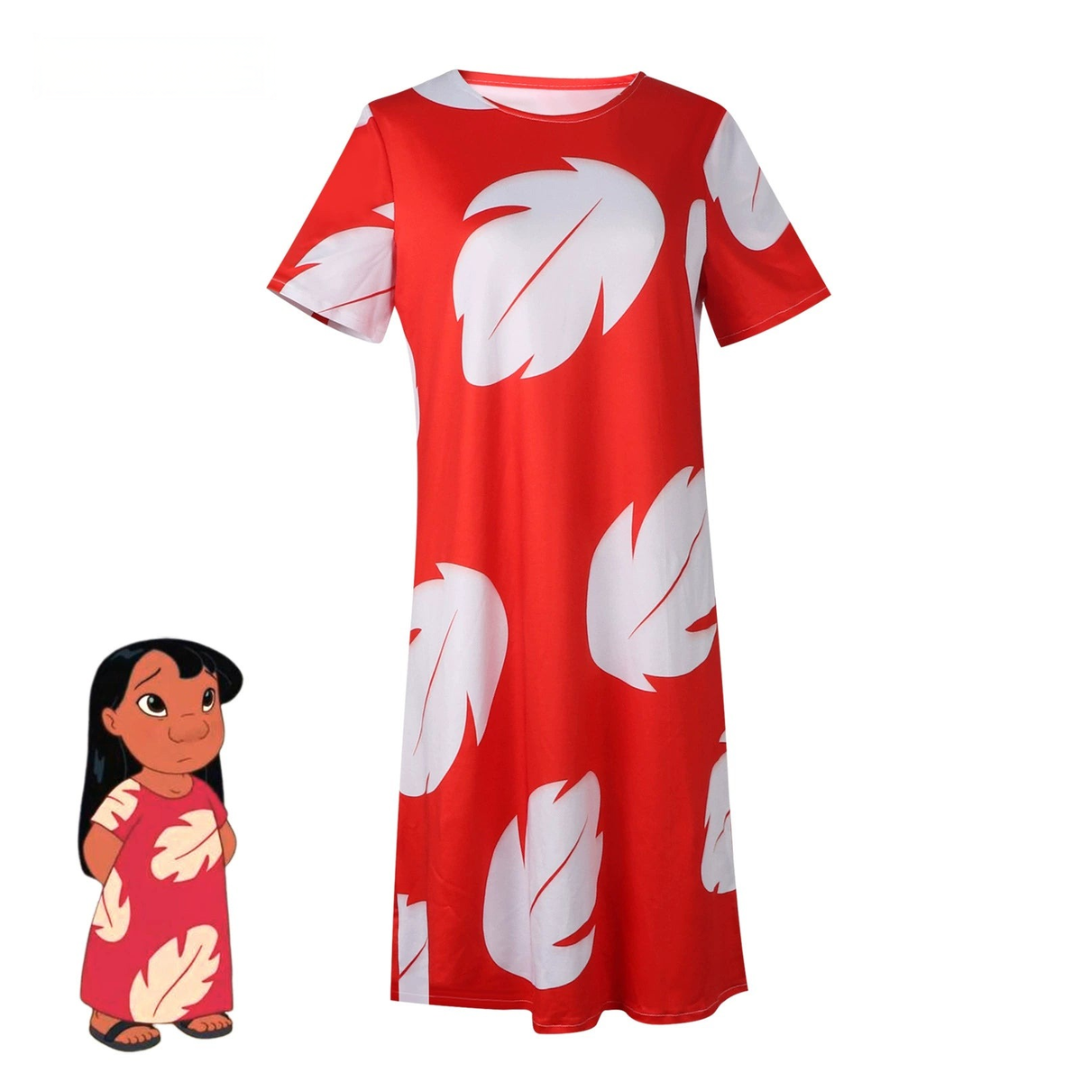 Lilo Pelekai Lilo & Stitch Hawaii Kleid Set Cosplay Kostuem Damen