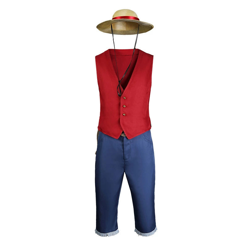 Nami One Piece Outfit-Set Cosplay Kostuem Damen Rot