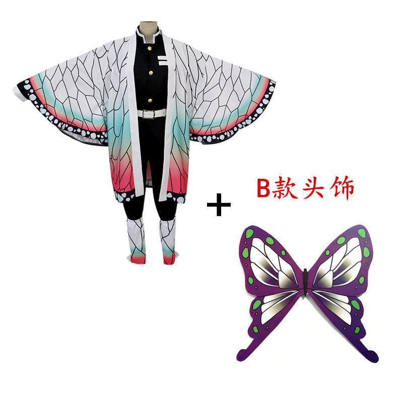 Shinobu Kocho Demon Slayer Haori-Set Cosplay Kostuem Damen Lila Blau