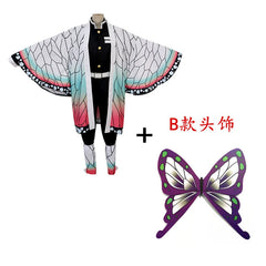Shinobu Kocho Demon Slayer Haori-Set Cosplay Kostuem Damen Lila Blau