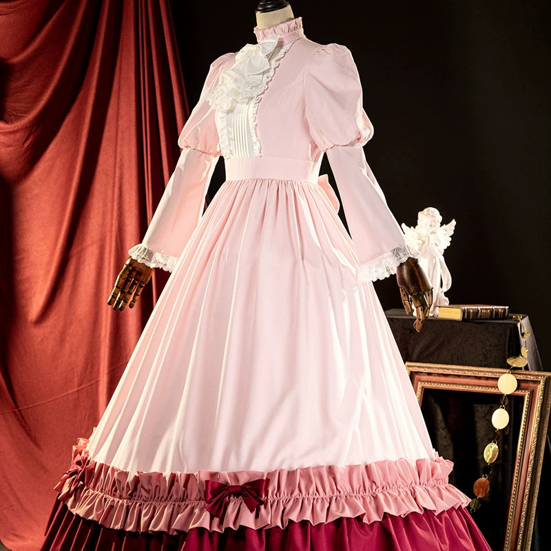 Victorique GOSICK Lolita Kleid Cosplay Kostuem Damen Rosa