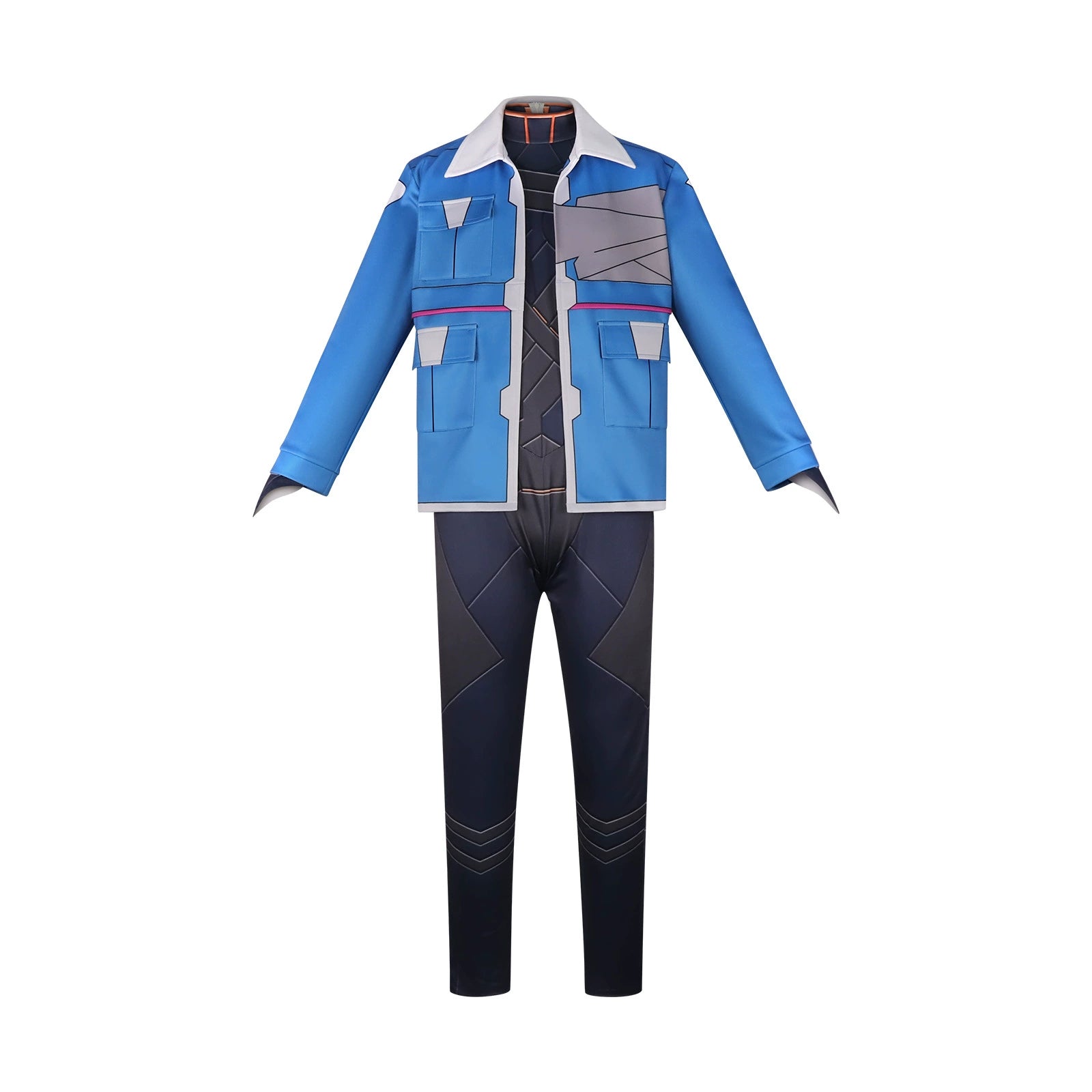 D Edgerunners Cyberpunk Edgerunners Blau-Weisser Anzug Cosplay Kostuem Damen