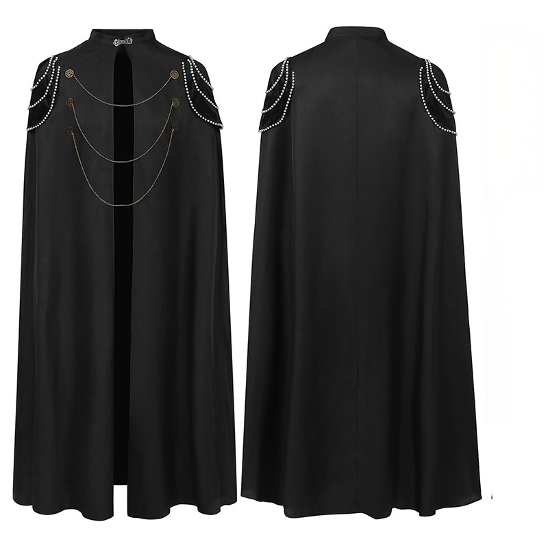 Royal-Umhang – Kapuzencape mit Perlen & Zahnrädern, DAMEN