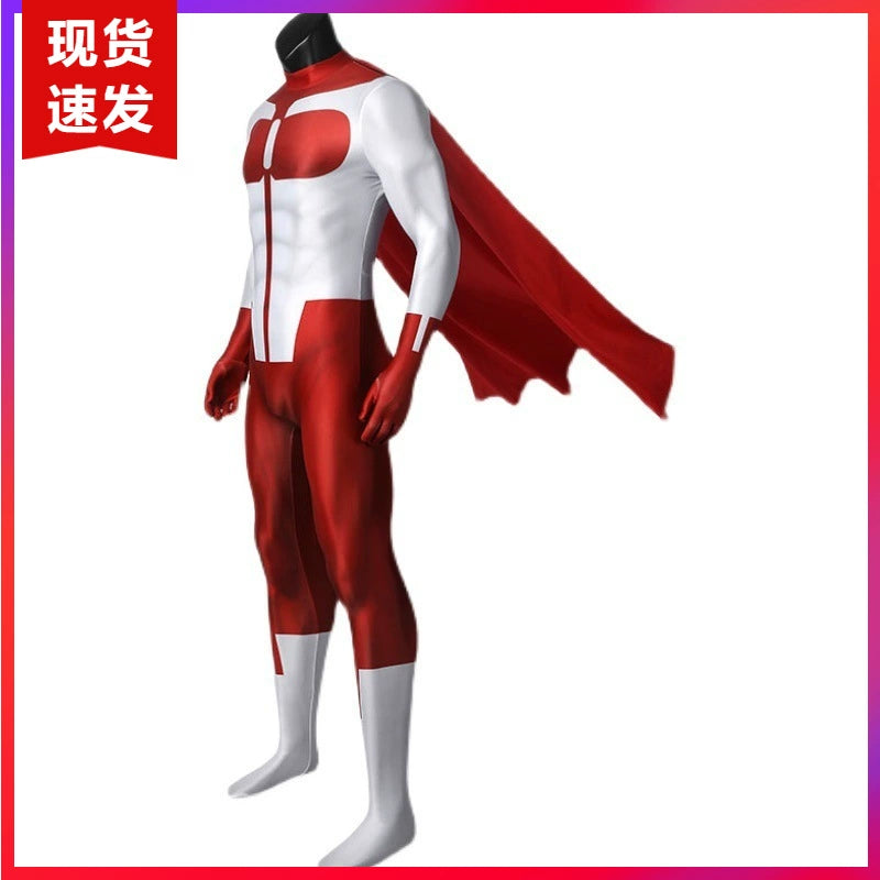 Omni-Man Invincible Heldenanzug Cosplay Kostuem Damen Rot Weiß
