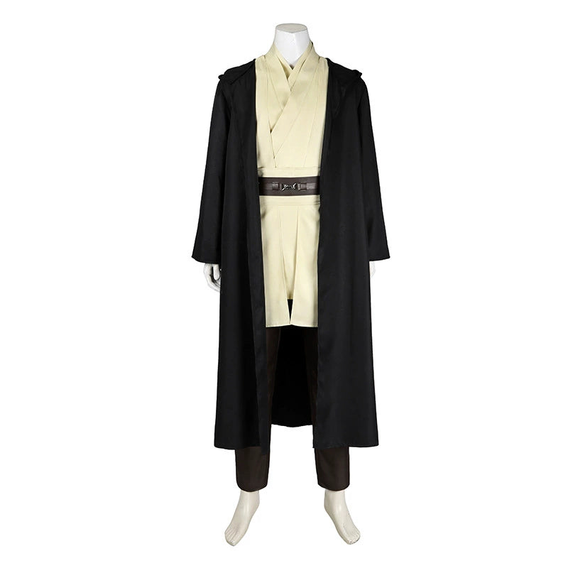 Qui-Gon Jinn Star Wars Robe Cosplay Kostuem Damen Braun Beige