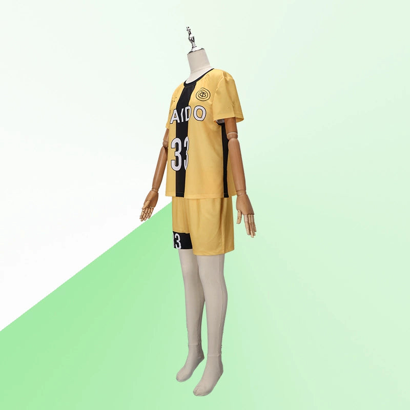 Ashito Aoi Ao Ashi Fussball-Trikot-Set Cosplay Kostuem Damen