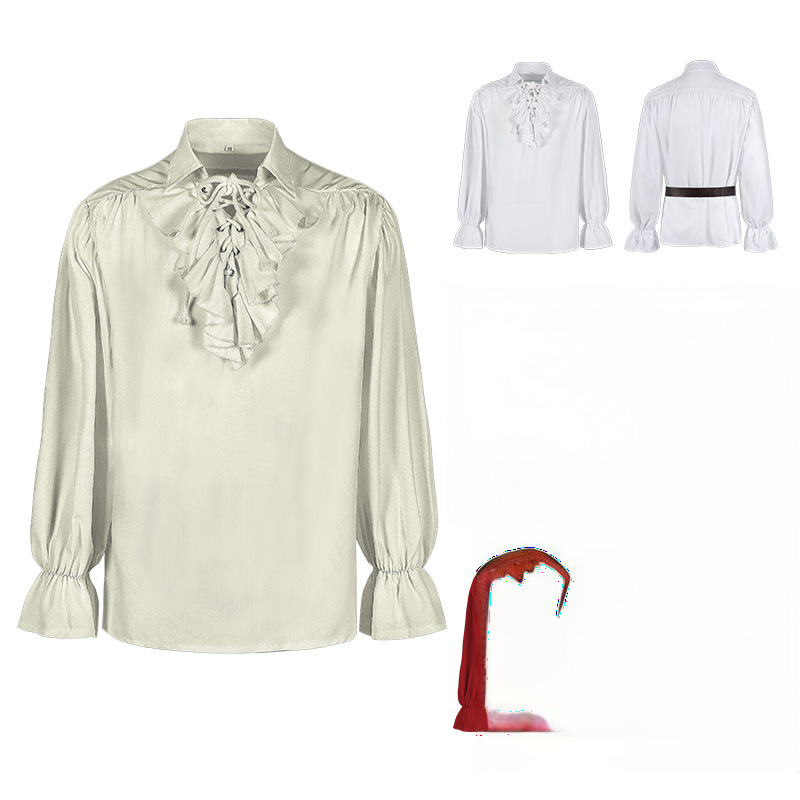 Puffärmel-Top – viktorianische Bluse mit & ohne Gürtel, DAMEN