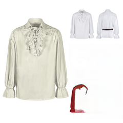 Puffärmel-Top – viktorianische Bluse mit & ohne Gürtel, DAMEN