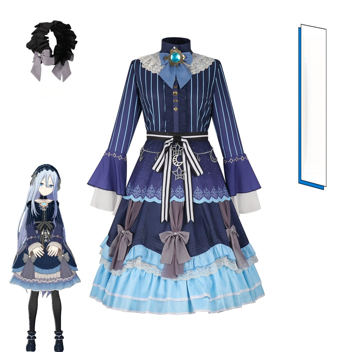 Yoisaki Kanade Project Sekai Bühnen-Kleid Cosplay Kostuem Damen Blau