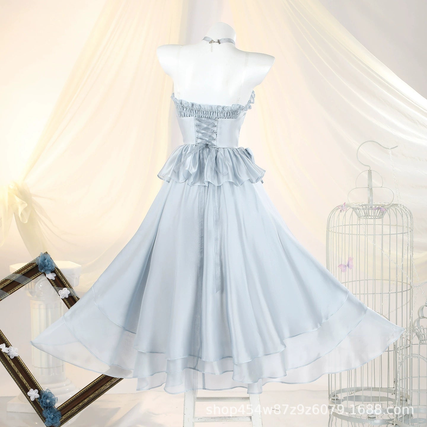 Cinderella NIKKE Kleid Cosplay Kostuem Damen Hellblau