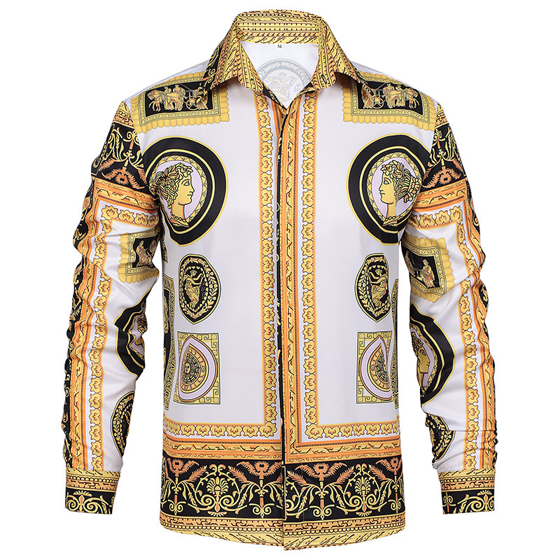 Renaissance-Hemd SALE – bedrucktes Piratenhemd, HERREN