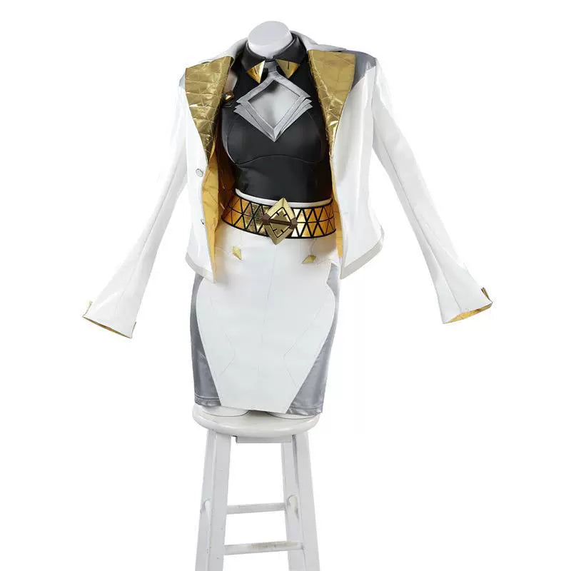 Jinyu Overwatch Gold-Schwarzes Anzug-Set Cosplay Kostuem Damen