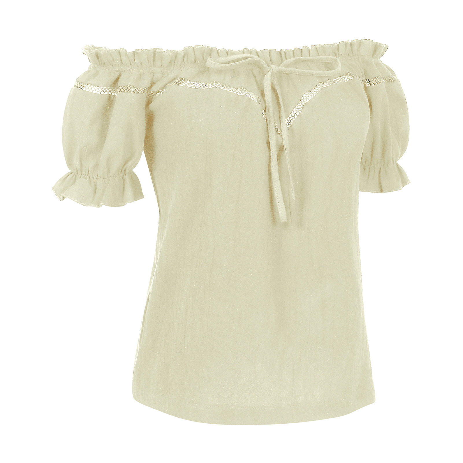 Schulterfreie Renaissance-Bluse SALE – Sommer Puffärmel-Top, DAMEN