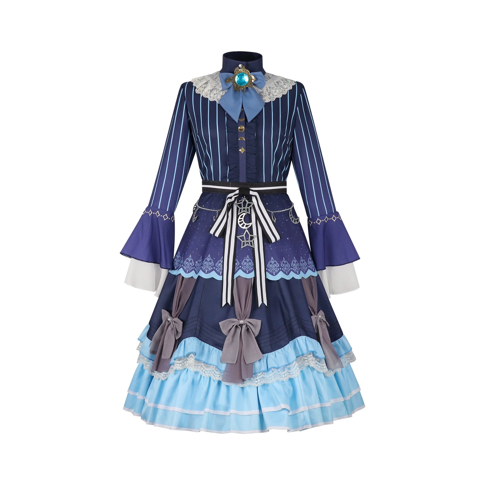 Yoisaki Kanade Project Sekai Bühnen-Kleid Cosplay Kostuem Damen Blau